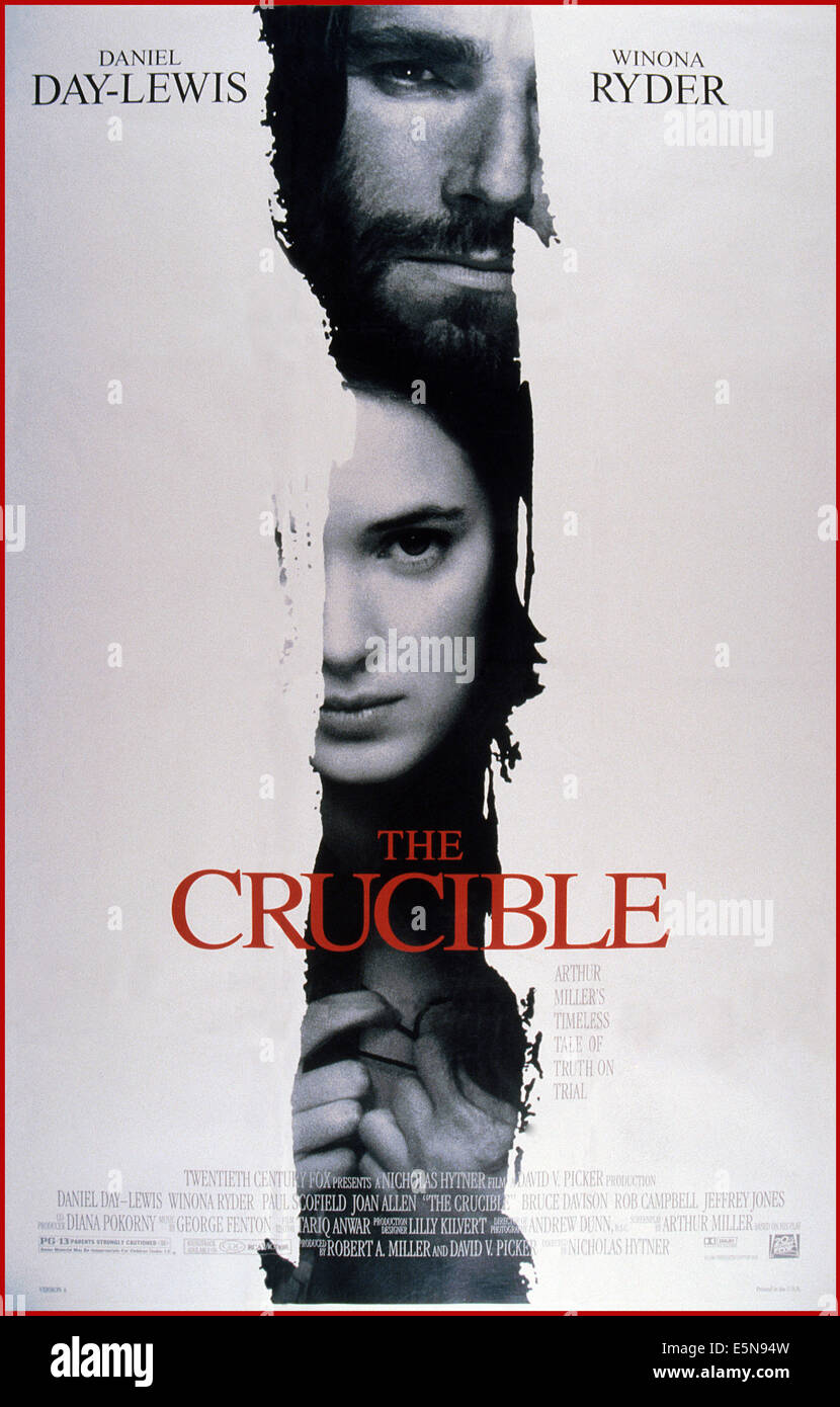 THE CRUCIBLE, U.S. poster, Daniel Day-Lewis, Winona Ryder, 1996. ©20th Century-Fox Film Corporation, TM & Copyright/courtesy Stock Photo