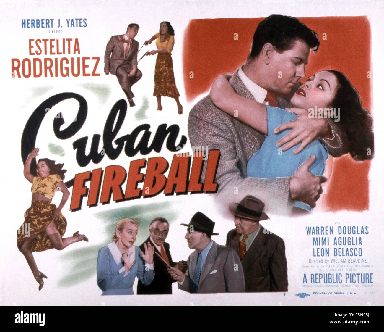 CUBAN FIREBALL, bottom from left: Estelita Rodriguez (leaping), Mimi Aguglia, Leon Belasco, Tim Ryan, Donald MacBride, Stock Photo