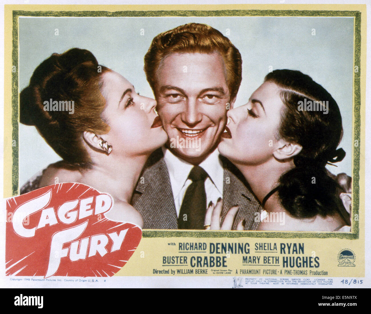 CAGED FURY, from left: Sheila Ryan, Richard Denning, Mary Beth Hughes,  1948 Stock Photo