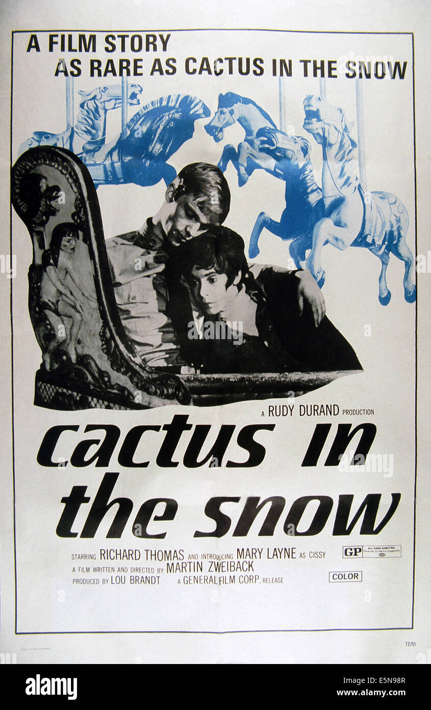 CACTUS IN THE SNOW, U.S. poster, from left Richard Thomas, Mary Layne