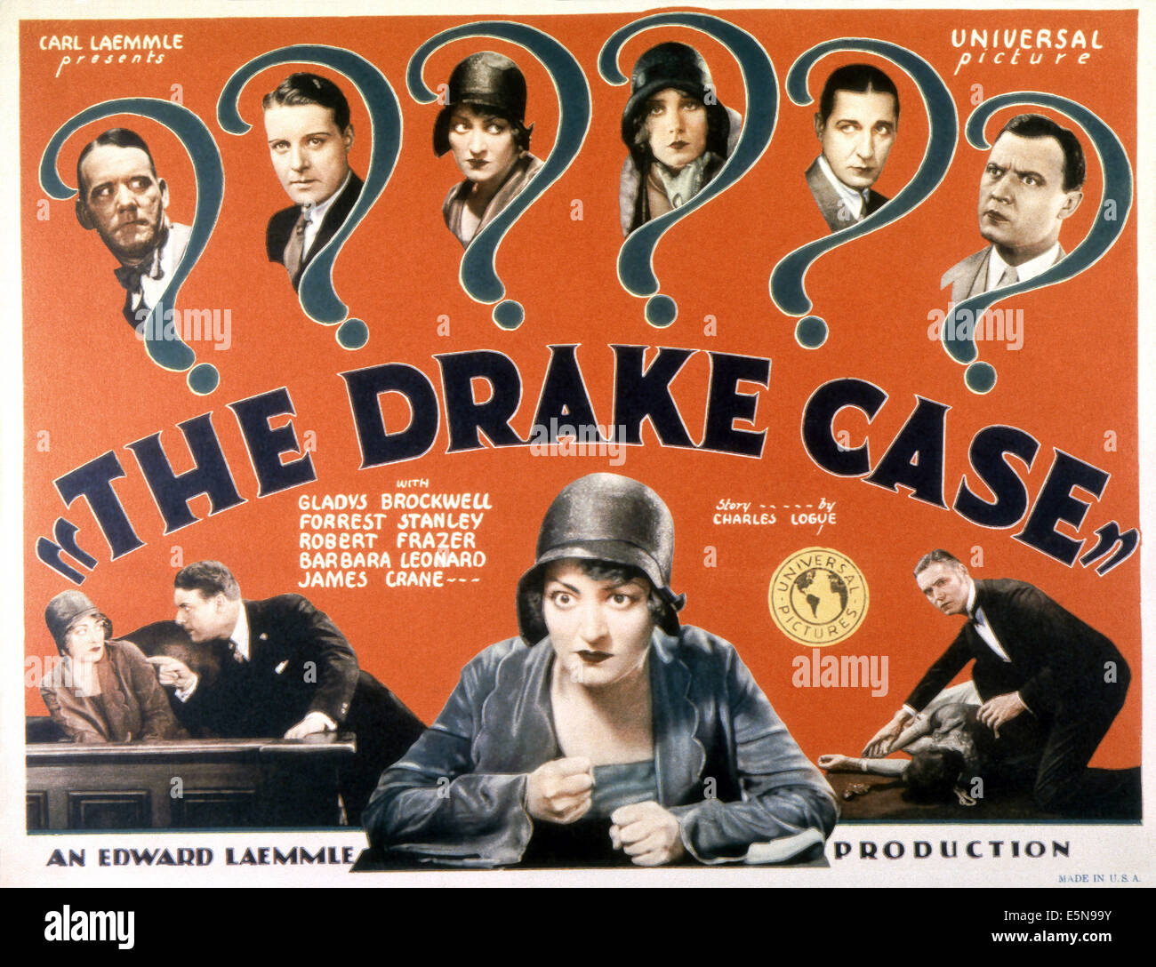 THE DRAKE CASE, top from left: Tom Dugan, Robert Frazer, Barbara Leonard, Gladys Brockwell, bottom from left: Gladys Brockwell, Stock Photo