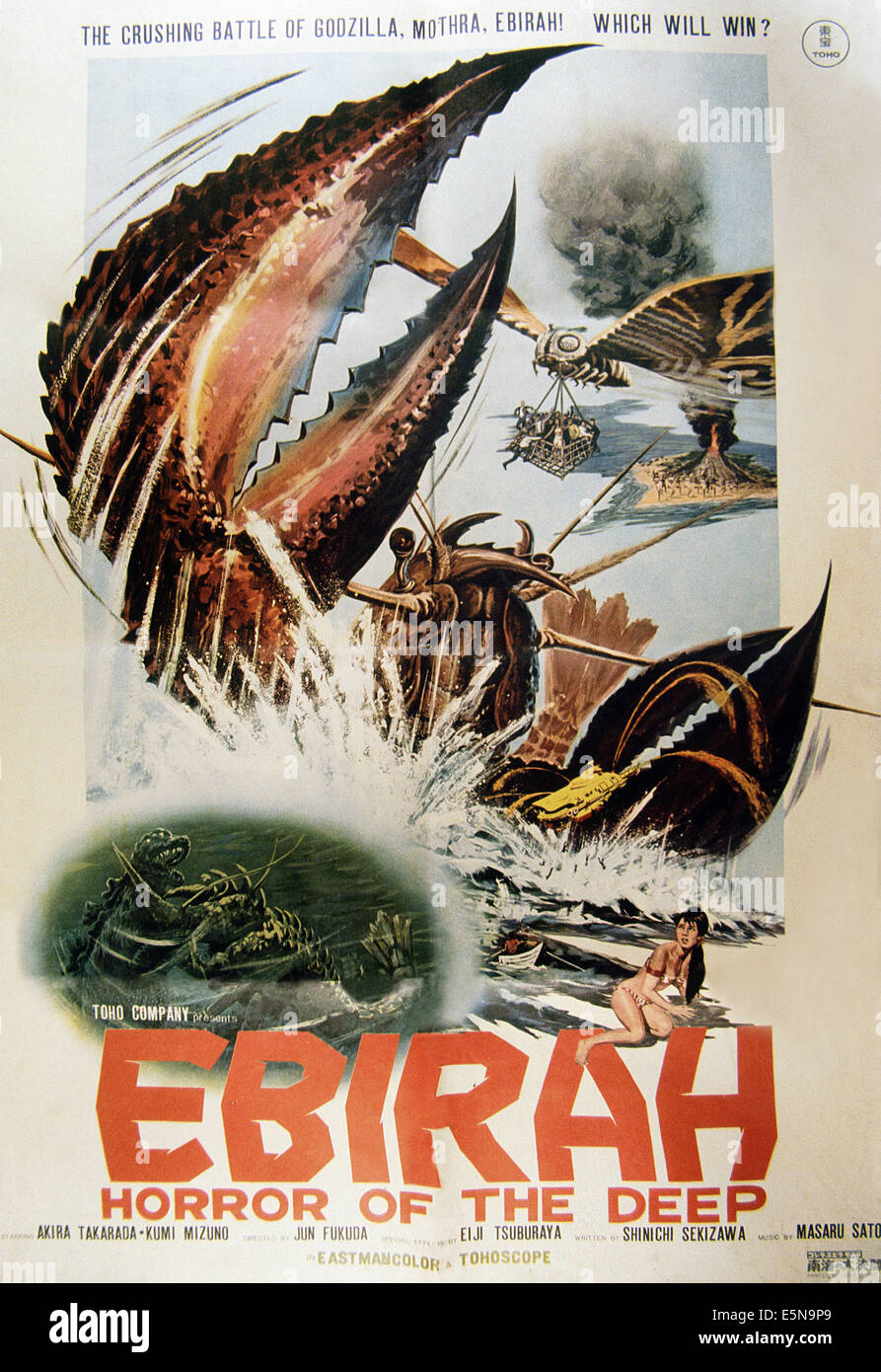 EBIRAH HORROR OF THE DEEP, (aka GODZILLA VERSUS THE SEA MONSTER), poster, 1966 Stock Photo
