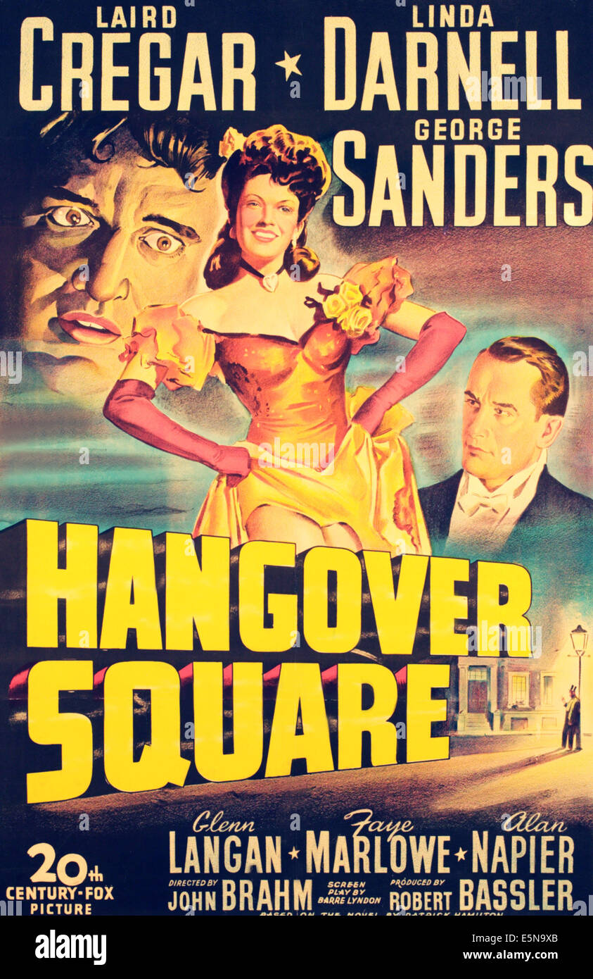 HANGOVER SQUARE, Laird Cregar, Linda Darnell, George Sanders, 1945, TM and copyright ©20th Century Fox Film Corp. All rights Stock Photo