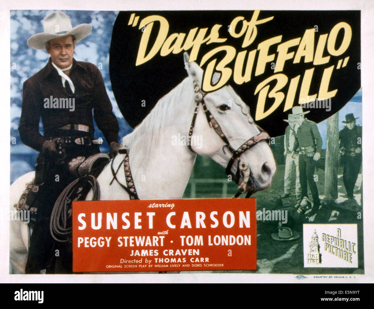 DAYS OF BUFFALO Bill, Sunset Carson, 1946 Stock Photo