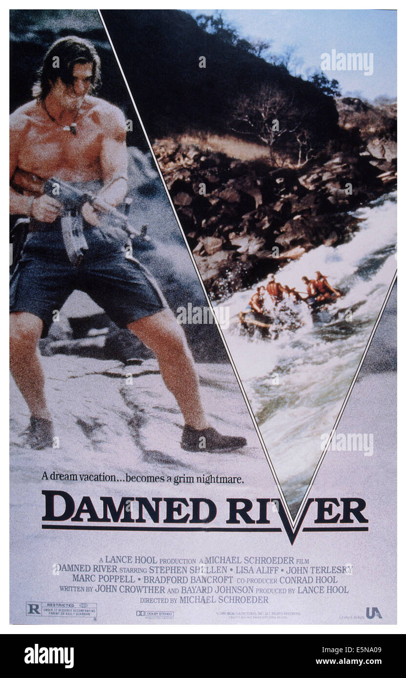 DAMNED RIVER, U.S. poster, Stephen Shellen, 1989. ©United Artists