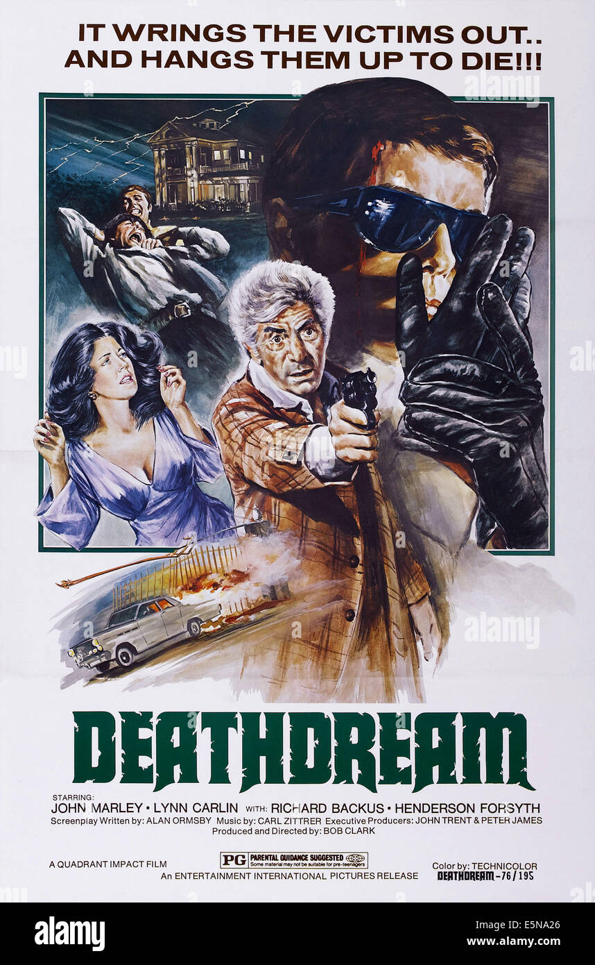 DEATHDREAM, (aka DEAD OF NIGHT), US poster art, John Marley (center), Richard Backus (right), 1972 Stock Photo