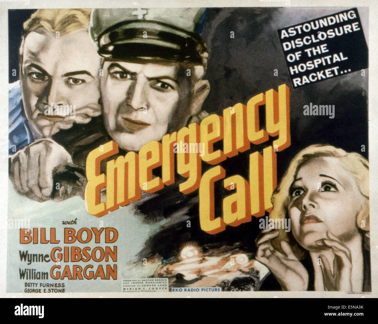 EMERGENCY CALL, from left: William Boyd, William Gargan, Wynne Gibson, 1933 Stock Photo
