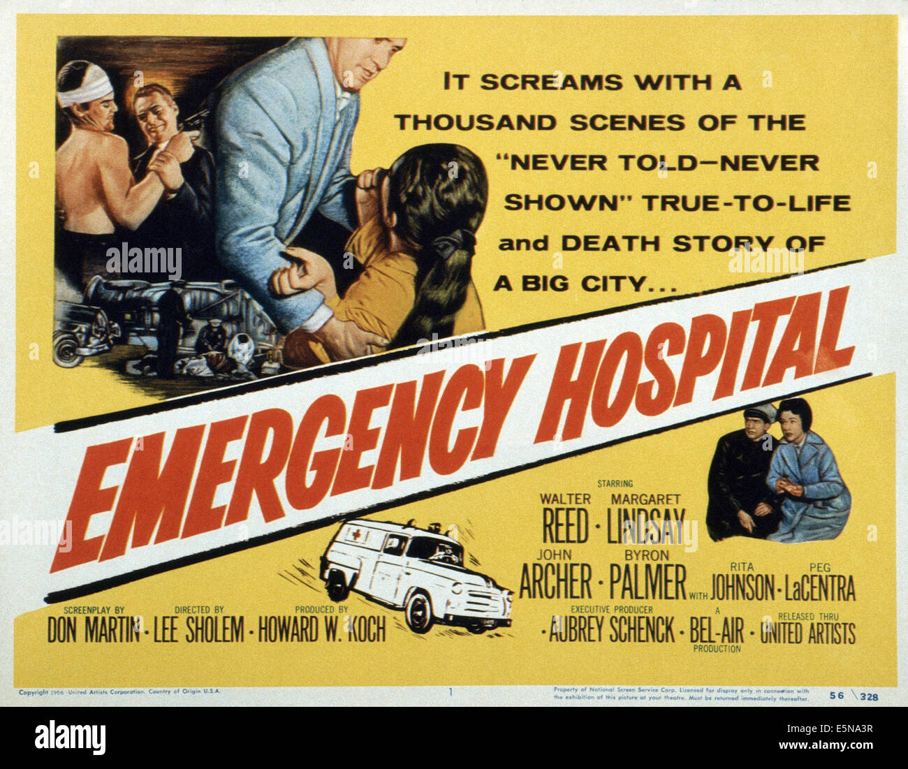 EMERGENCY HOSPITAL, bottom from left Walter Reed, Margaret Lindsay