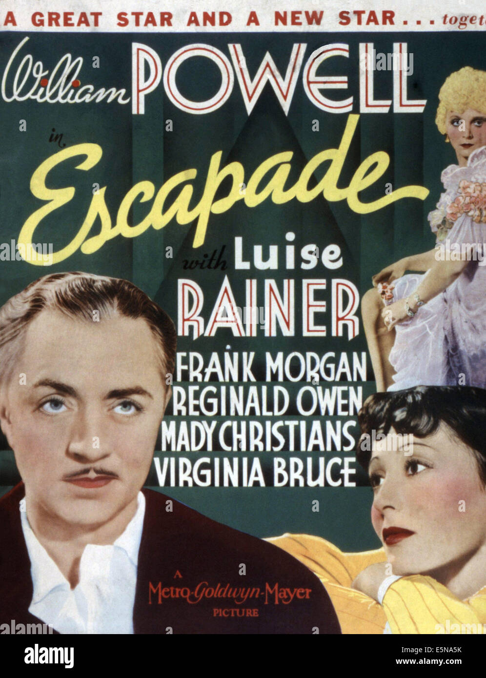 ESCAPADE, William Powell, Luise Rainer, Virginia Bruce, 1935 Stock Photo