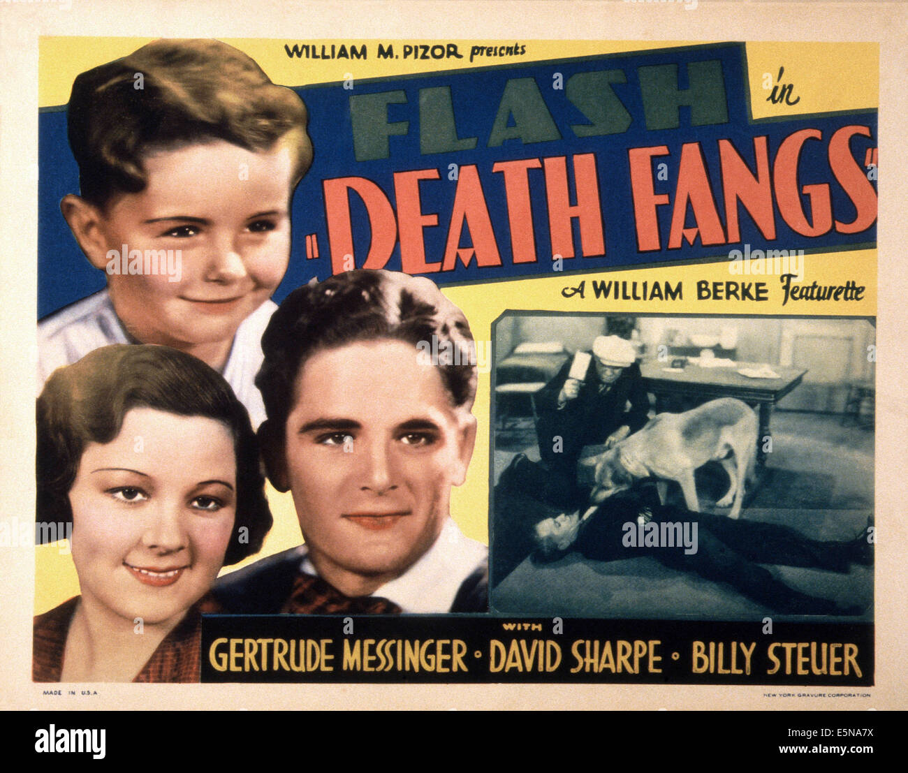 DEATH FANGS, from left: Billy Steuer (top), Gertrude Messinger, David Sharpe, 1934 Stock Photo