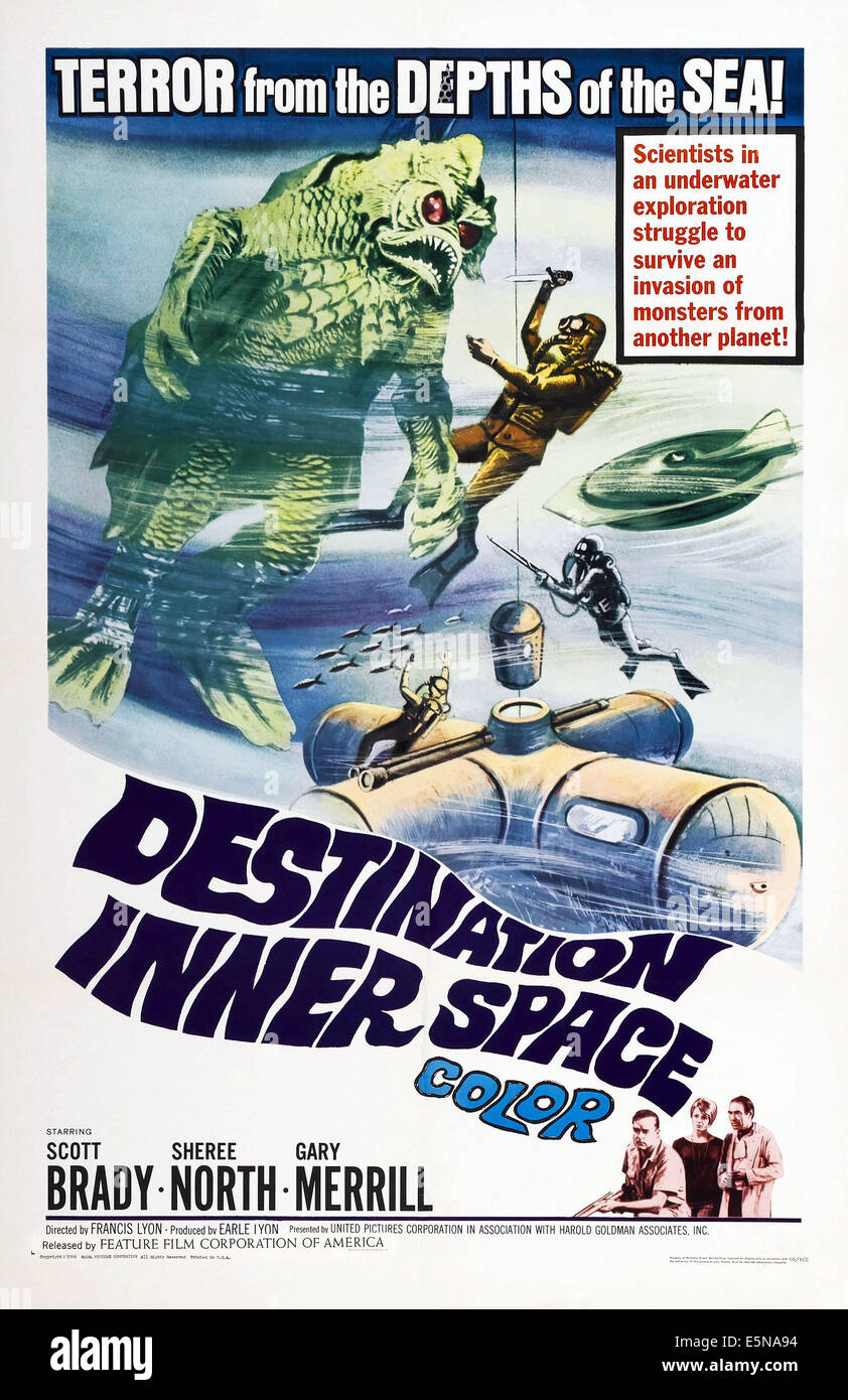 DESTINATION INNER SPACE, US poster, bottom right: Scott Brady, Sheree North, Gary Merrill, 1966 Stock Photo