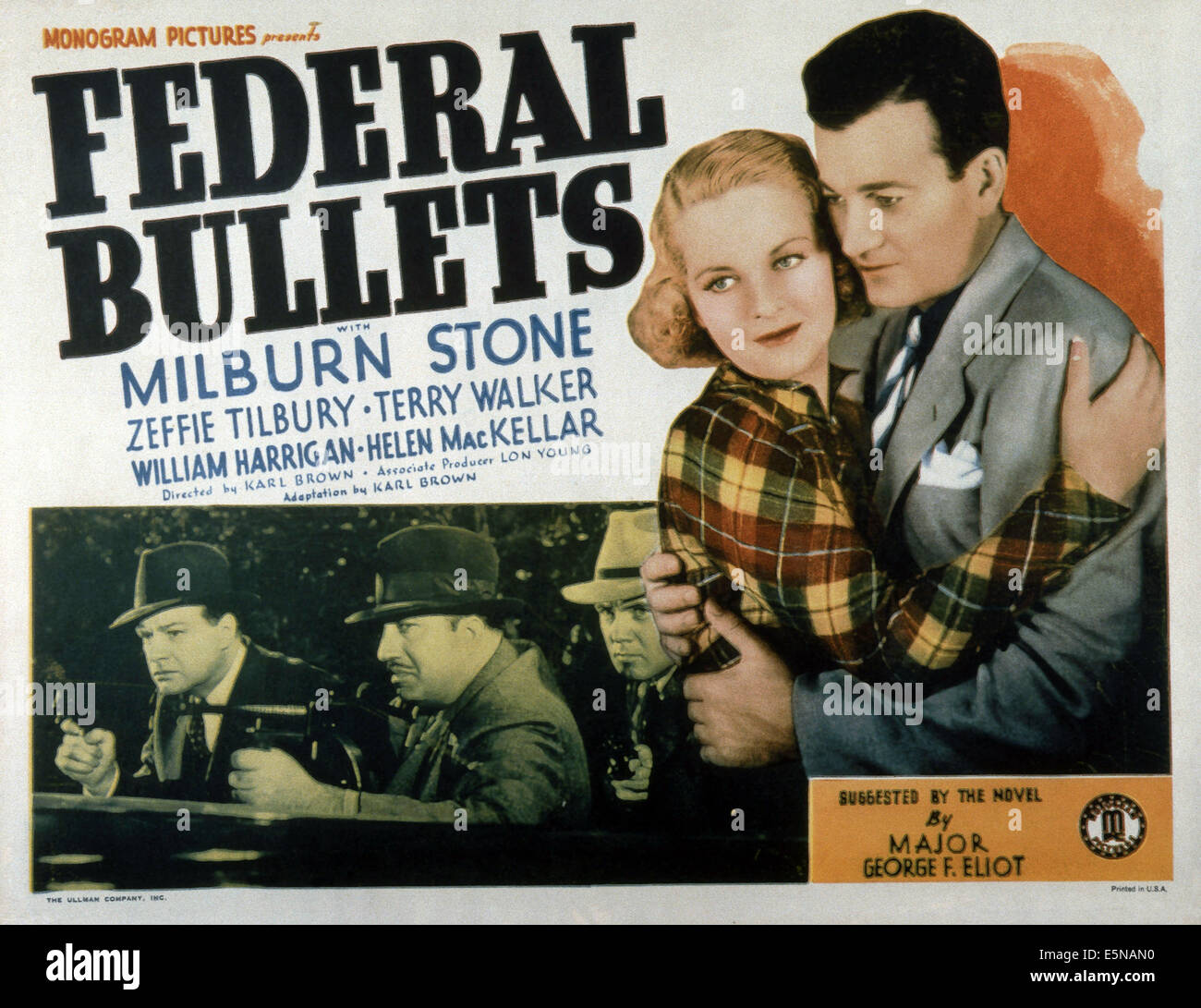 FEDERAL BULLETS, embracing from left: Terry Walker, Milburn Stone, 1937 Stock Photo