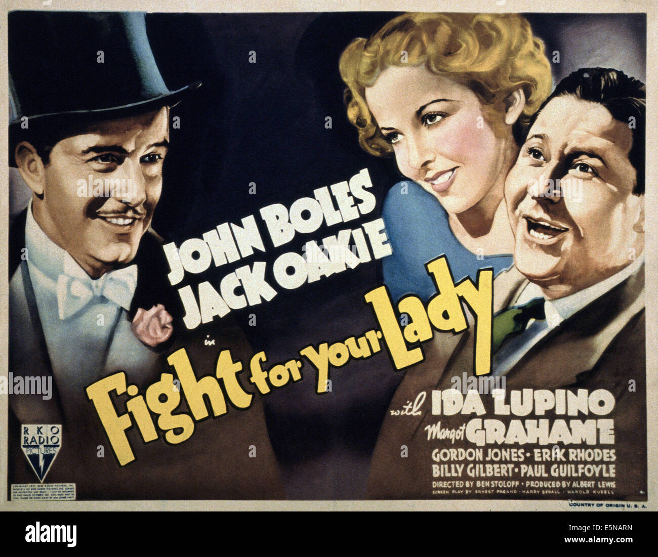 FIGHT FOR YOUR LADY, from left: John Boles, Ida Lupino, Jack Oakie, 1937 Stock Photo