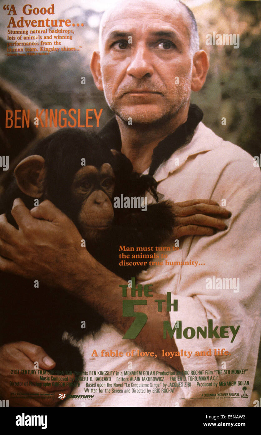 THE FIFTH MONKEY, (aka O QUINTO MACACO), poster, Ben Kingsley, 1990. ©21st Century Film Corporation, TM & Copyright/courtesy Stock Photo
