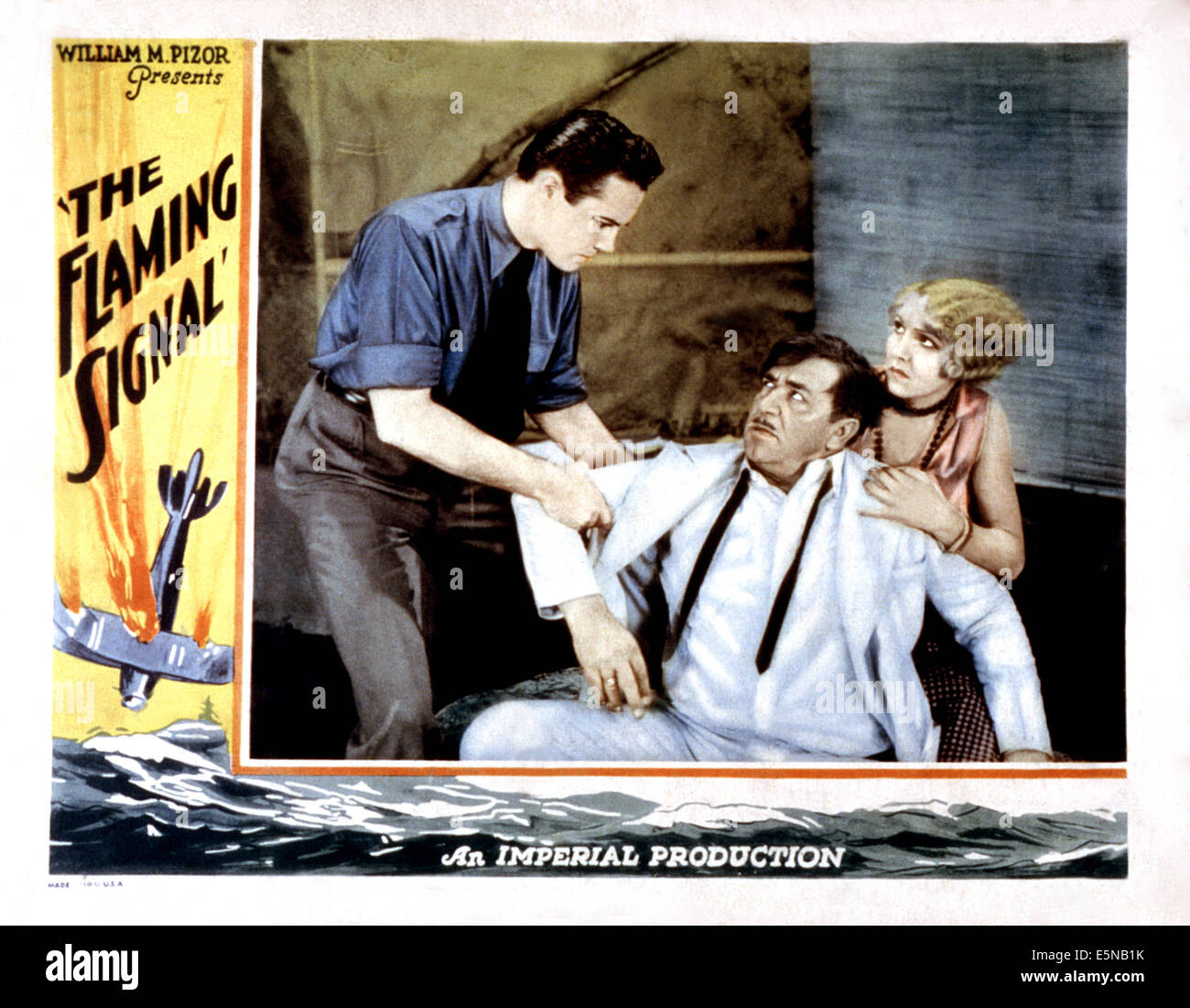 THE FLAMING SIGNAL, from left: John David Horsley, Noah Beery, Marceline Day, 1933 Stock Photo