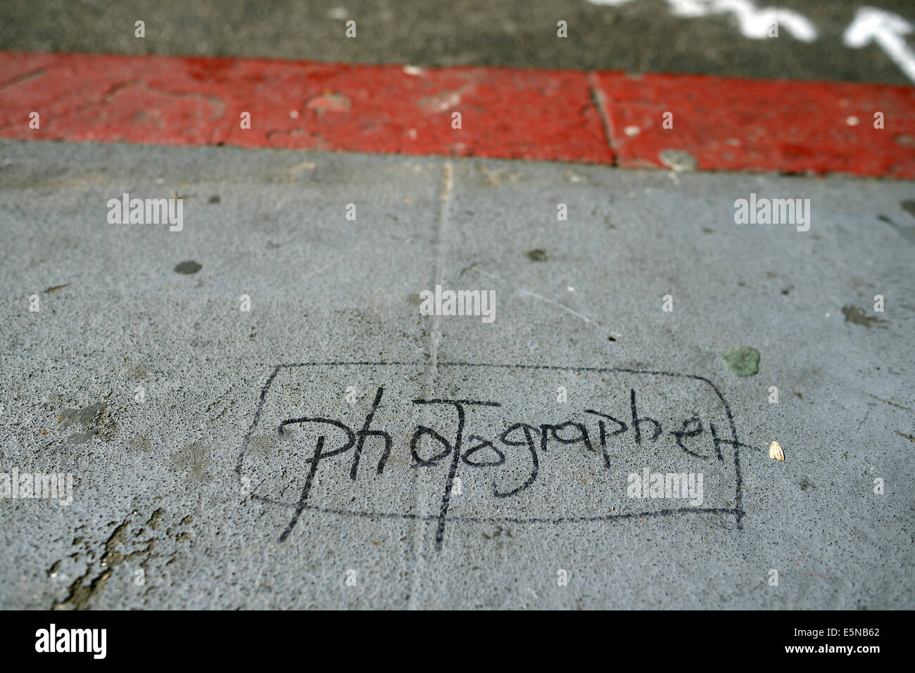 san francisco sidewalk writing Stock Photo