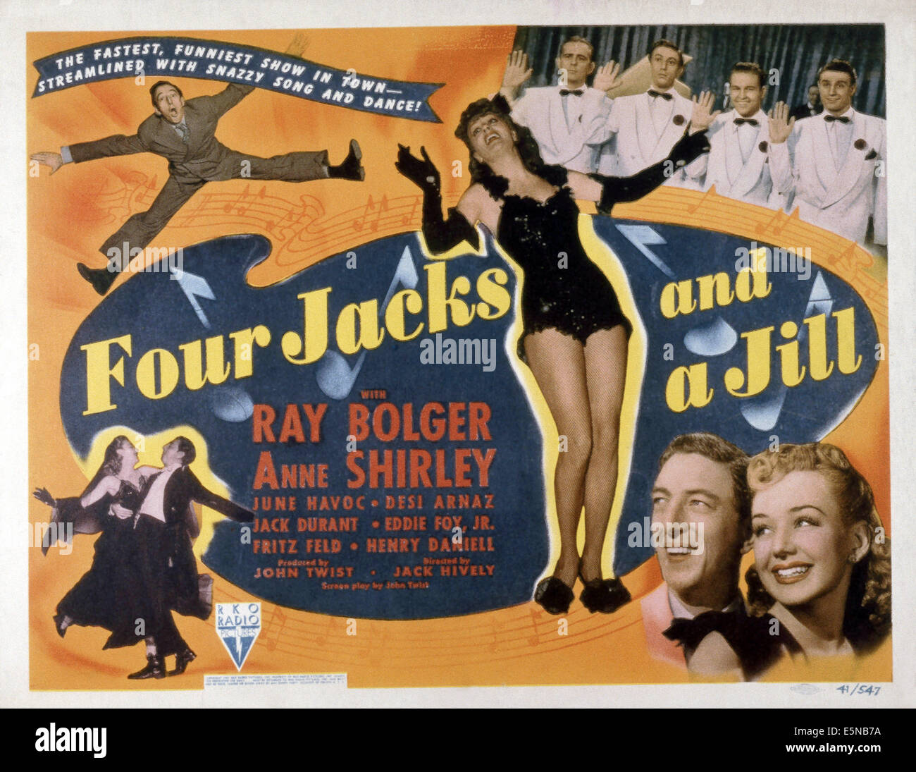 FOUR JACKS AND A JILL, Ray Bolger (top left), bottom left from left ...