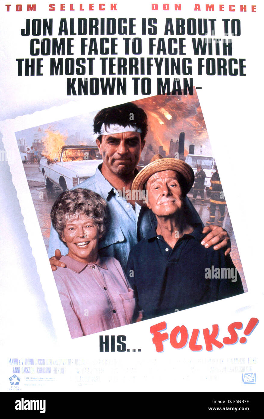 FOLKS!, U.S. poster, from left: Anne Jackson, Tom Selleck, Don Ameche, 1992. ©20th Century-Fox Film Corporation, TM & Stock Photo