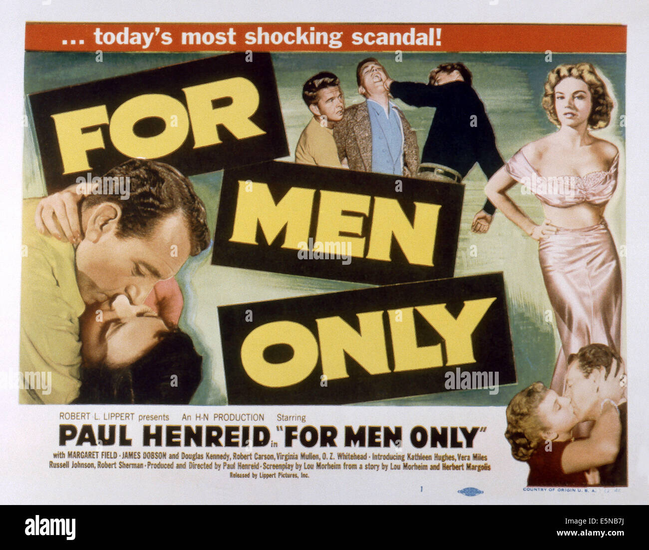 FOR MEN ONLY, Paul Henreid (left), Kathleen Hughes (right), 1952 Stock Photo