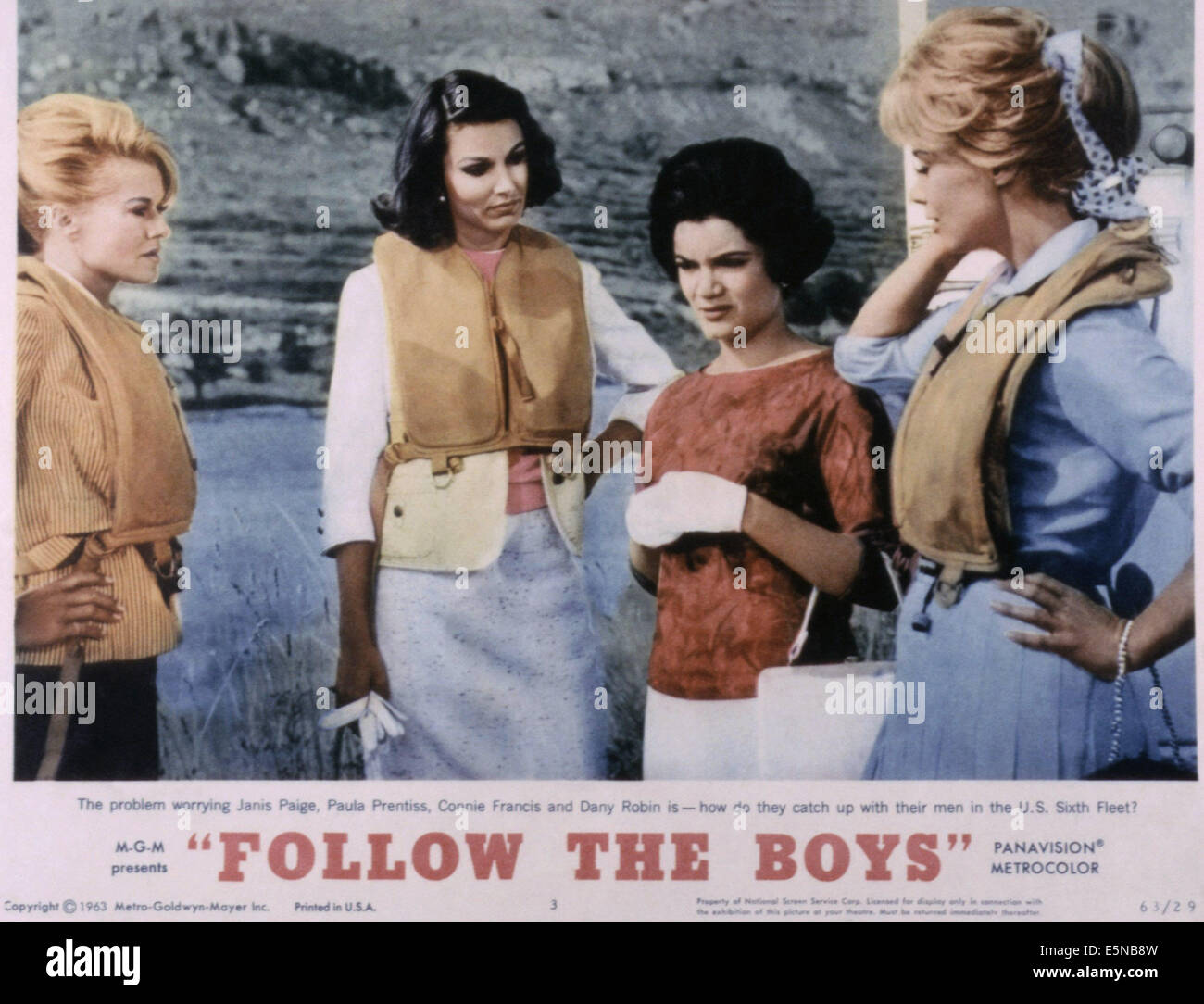 FOLLOW THE BOYS, Dany Robin, Paula Prentiss, Connie Francis, Janis Paige, 1963 Stock Photo