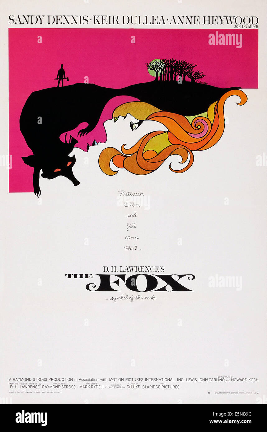 THE FOX, US poster art, Anne Heywood (top), Sandy Dennis, 1968 Stock Photo