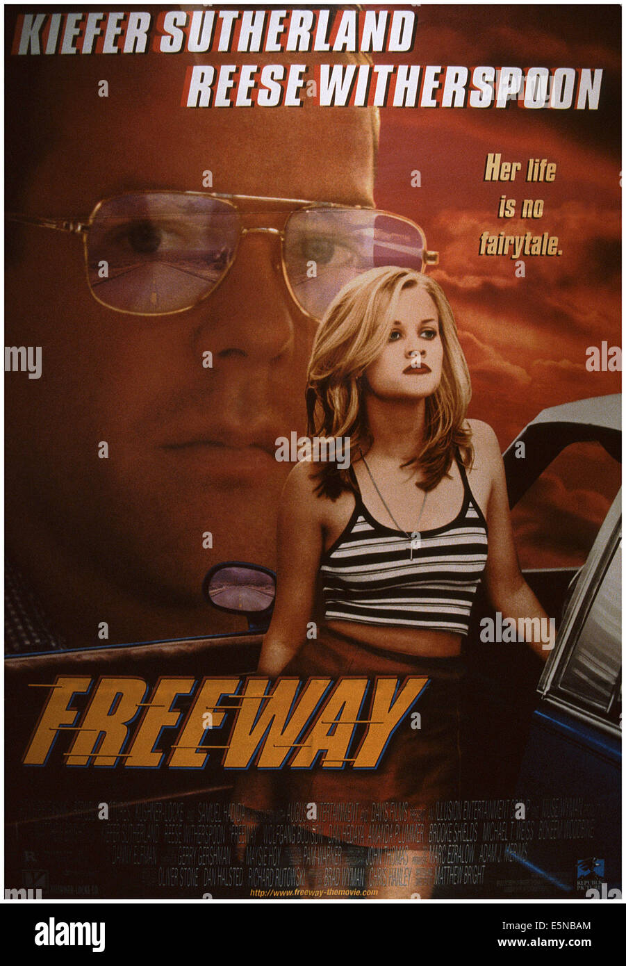 FREEWAY, Kiefer Sutherland (rear), Reese Witherspoon, 1996, © Roxie Releasing/courtesy Everett Collection Stock Photo
