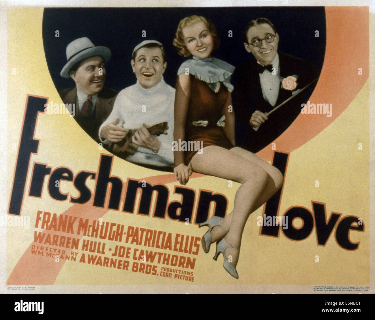 FRESHMAN LOVE, from left Frank McHugh, Warren Hull, Patricia Ellis