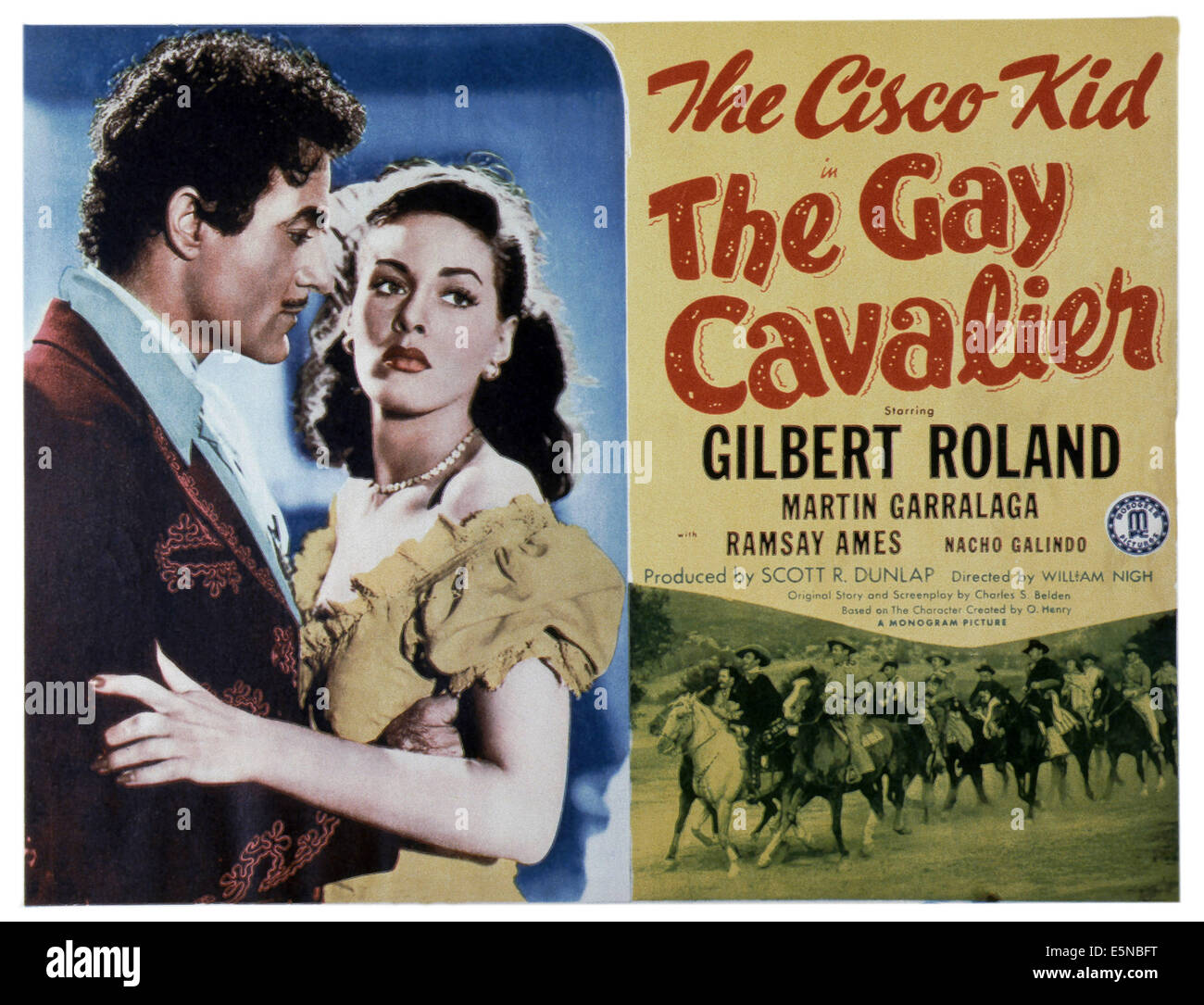 THE GAY CAVALIER, from left: Gilbert Roland, Ramsay Ames, 1946 Stock Photo