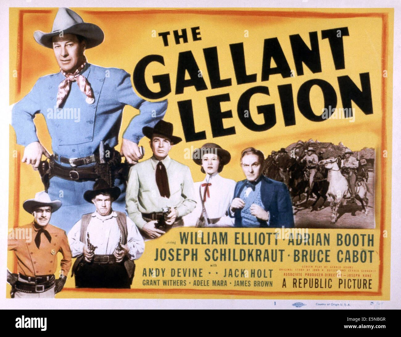 THE GALLANT LEGION, Bill Elliott (rear), front from left: Jack Holt, Andy Devine, Bruce Cabot, Adrian Booth, Joseph Stock Photo