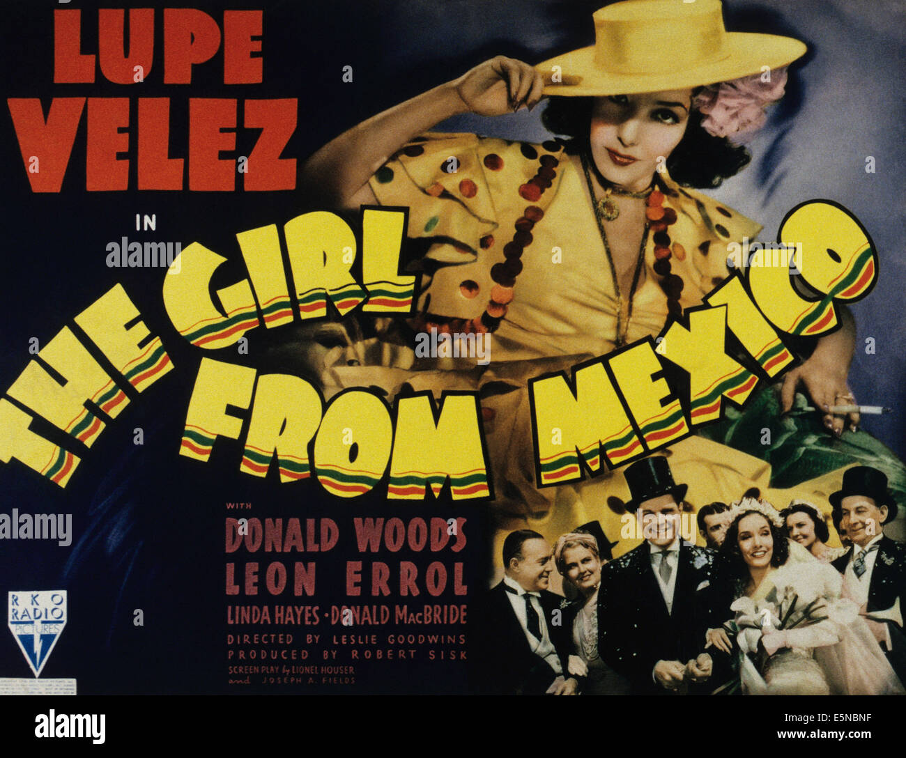 THE GIRL FROM MEXICO, Lupe Velez, (also below, between Donald Woods, Leon Errol), 1939 Stock Photo