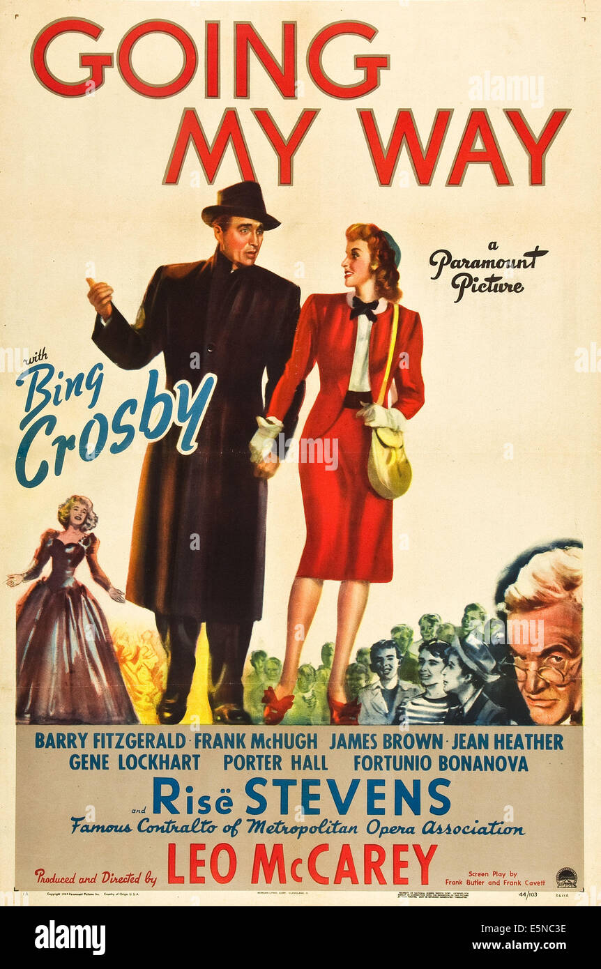 GOING MY WAY, Bing Crosby, Rise Stevens, Barry Fitzgerald, 1944 Stock Photo