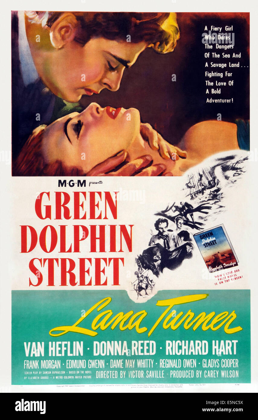 GREEN DOLPHIN STREET, US poster art, Richard Hart, Lana Turner, Van Heflin, 1947 Stock Photo