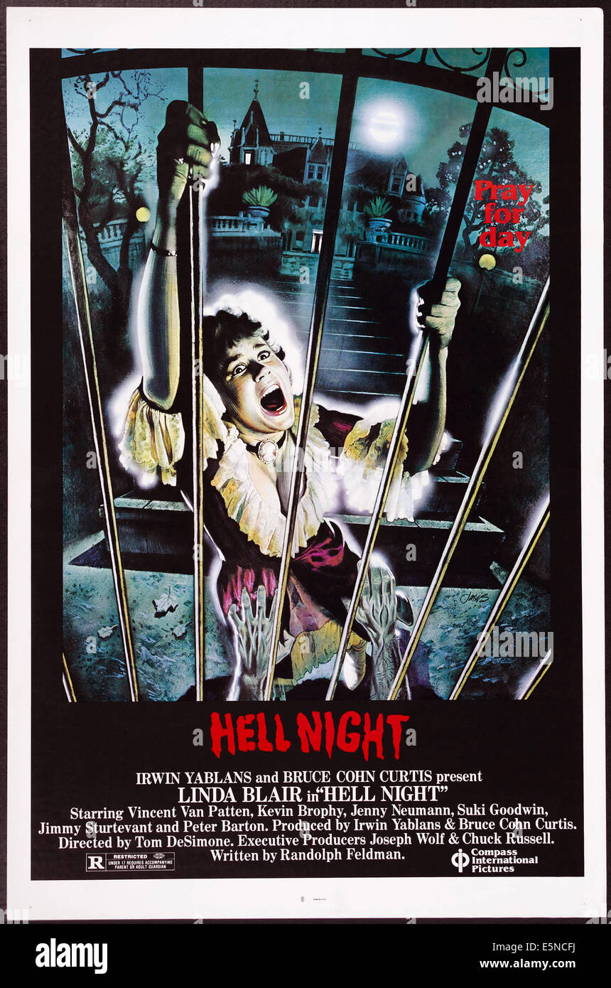 HELL NIGHT, US poster, Linda Blair, 1981, © Compass International/courtesy Everett Collection Stock Photo
