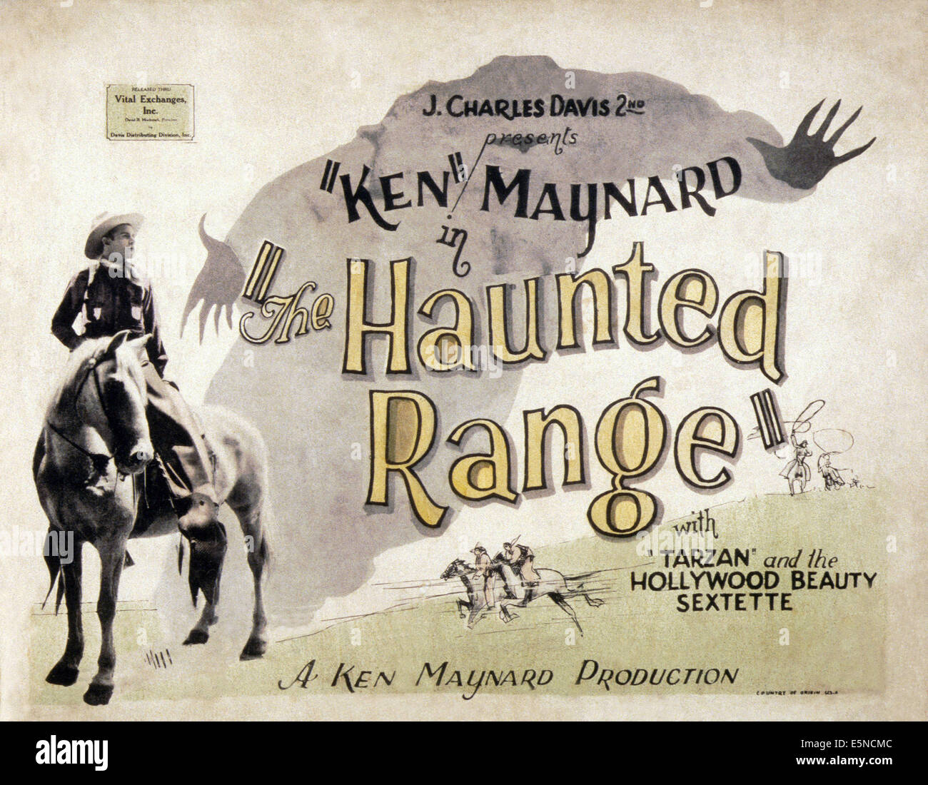 HAUNTED RANGE, Ken Maynard, 1926 Stock Photo