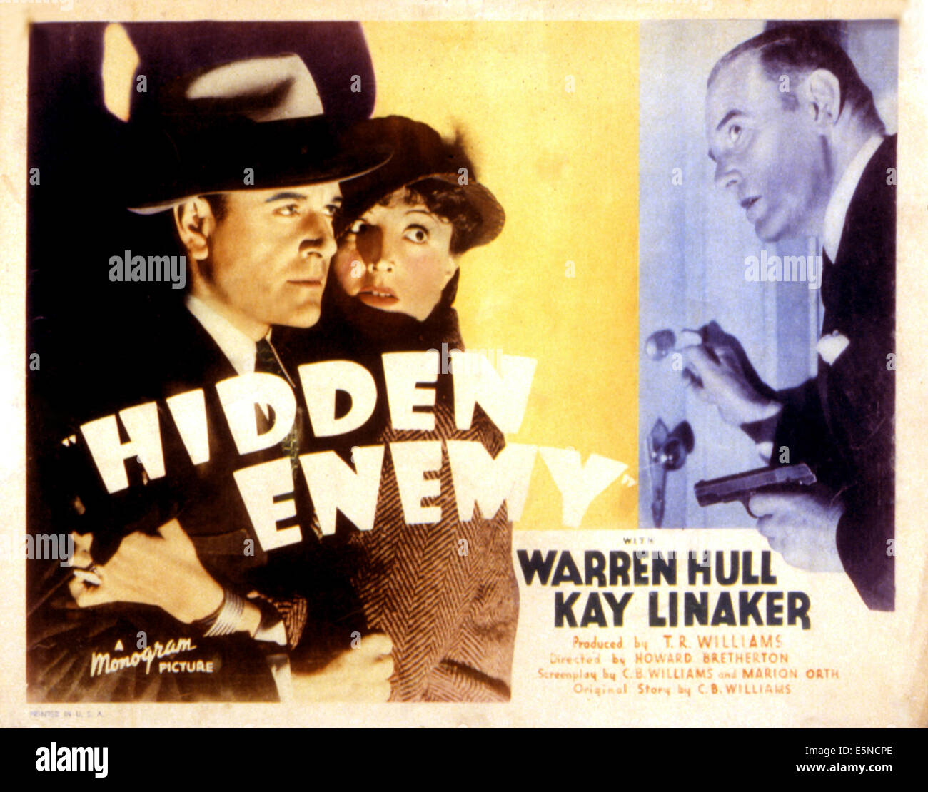 HIDDEN ENEMY, Warren Hull, Kay Linaker, 1940 Stock Photo