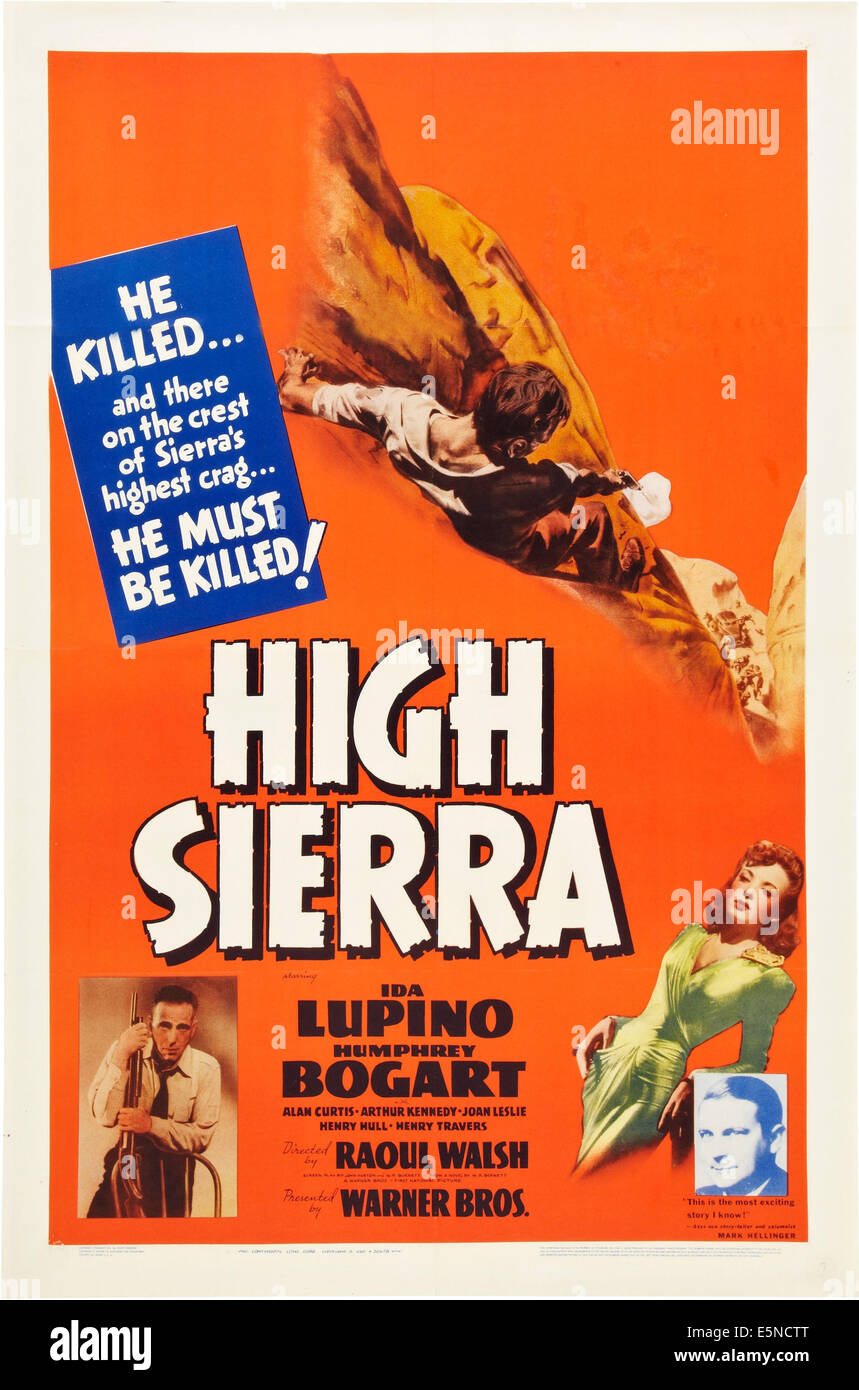 HIGH SIERRA, Humphrey Bogart, Ida Lupino, 1941 Stock Photo