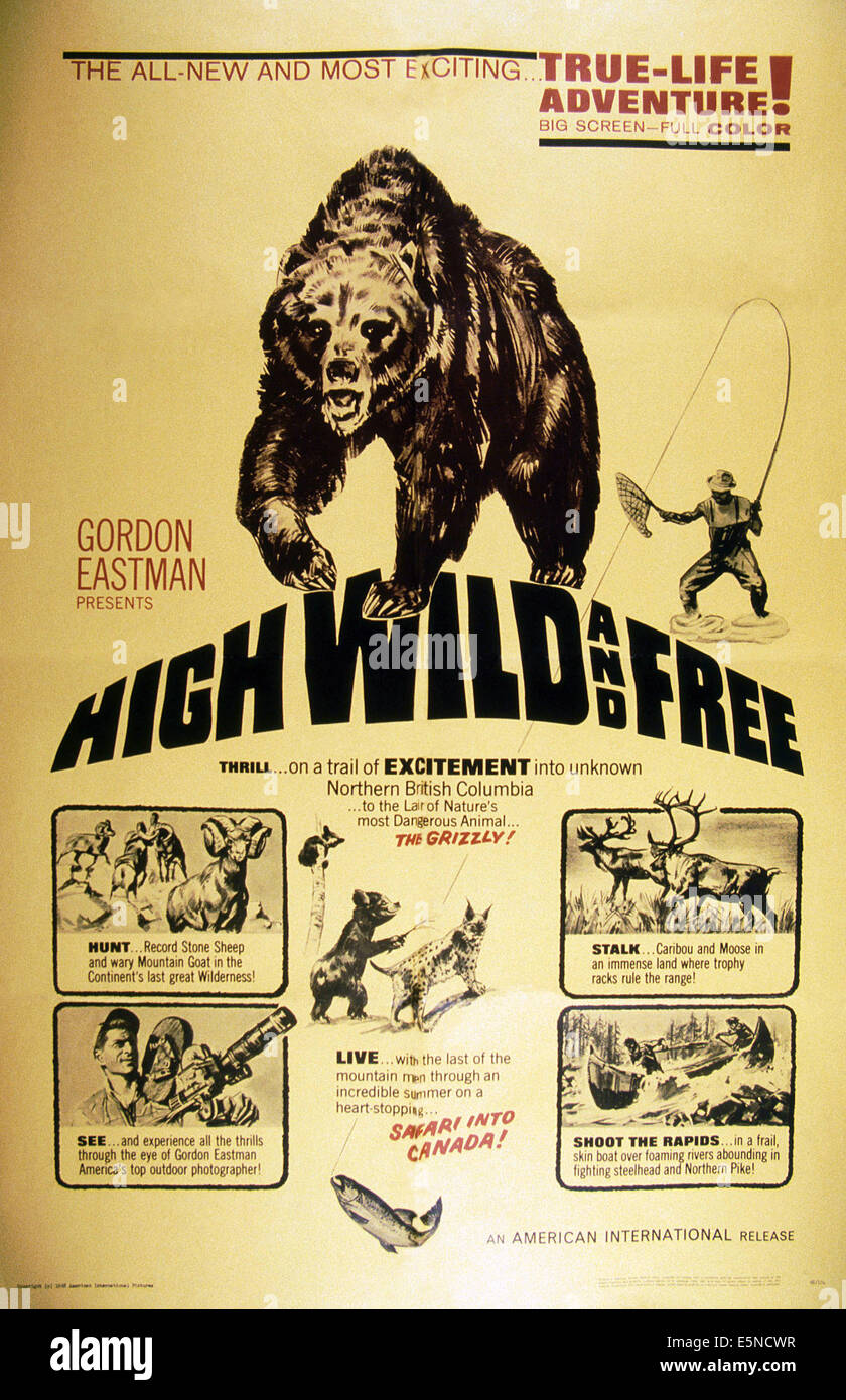 HIGH, WILD AND FREE, U.S. poster, 1968 Stock Photo