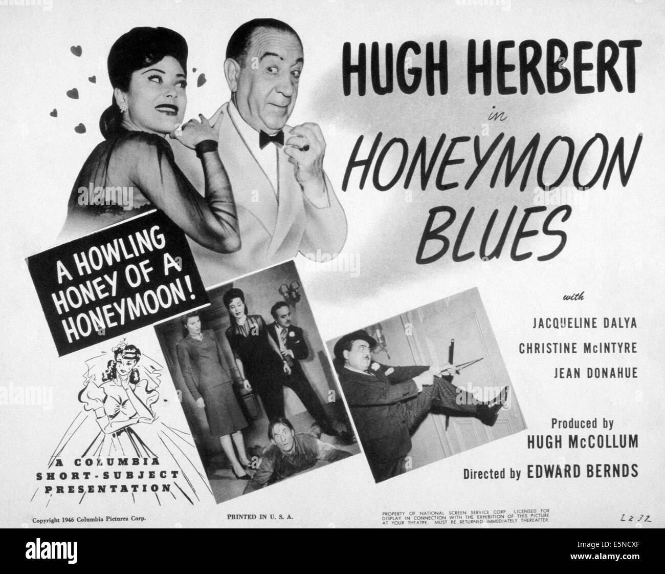 HONEYMOON BLUES, from left: Jacqueline Dalya, Hugh Herbert, 1946 Stock Photo