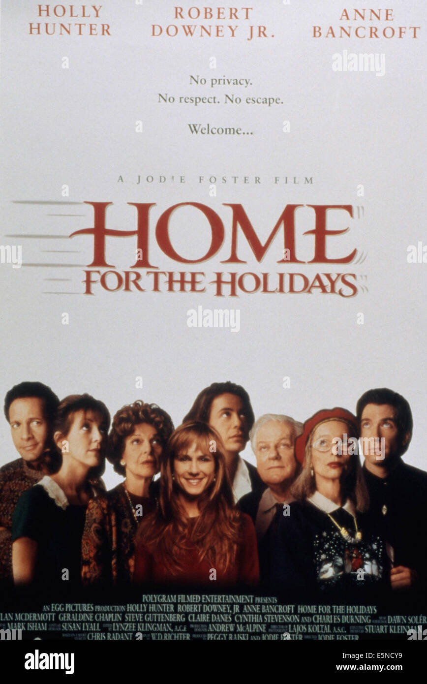 HOME FOR THE HOLIDAYS, Steve Guttenberg, Cynthia Stevenson, Anne Bancroft, Holly Hunter, Robert Downey Jr., Charles Durning, Stock Photo