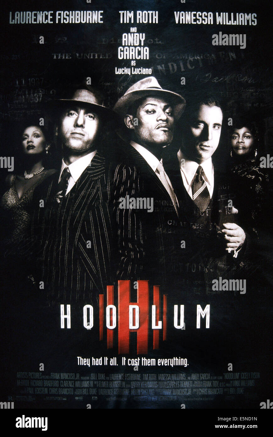 HOODLUM, from left: Vanessa Williams, Tim Roth, Laurence Fishburne ...