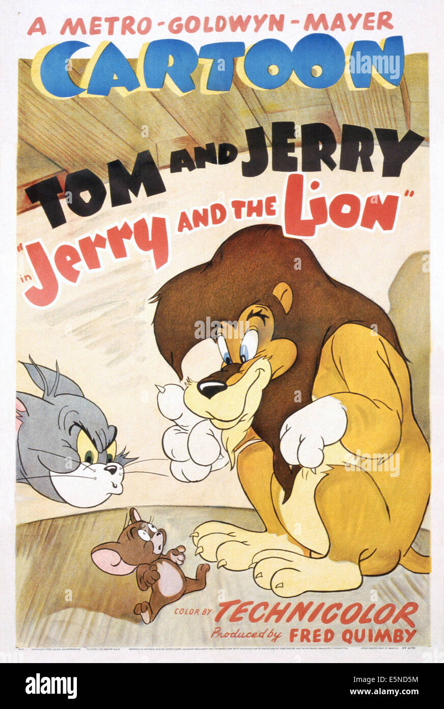 JERRY AND THE LION, US poster art, Tom and Jerry, 1950 Stock Photo