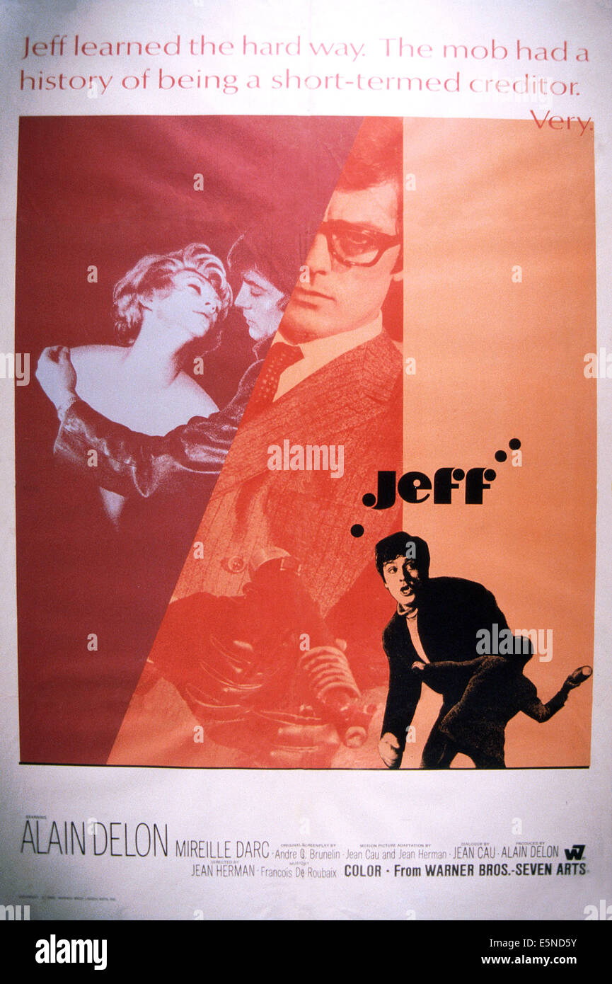 JEFF, from left: Mireille Darc, Alain Delon (three times), 1969 Stock Photo
