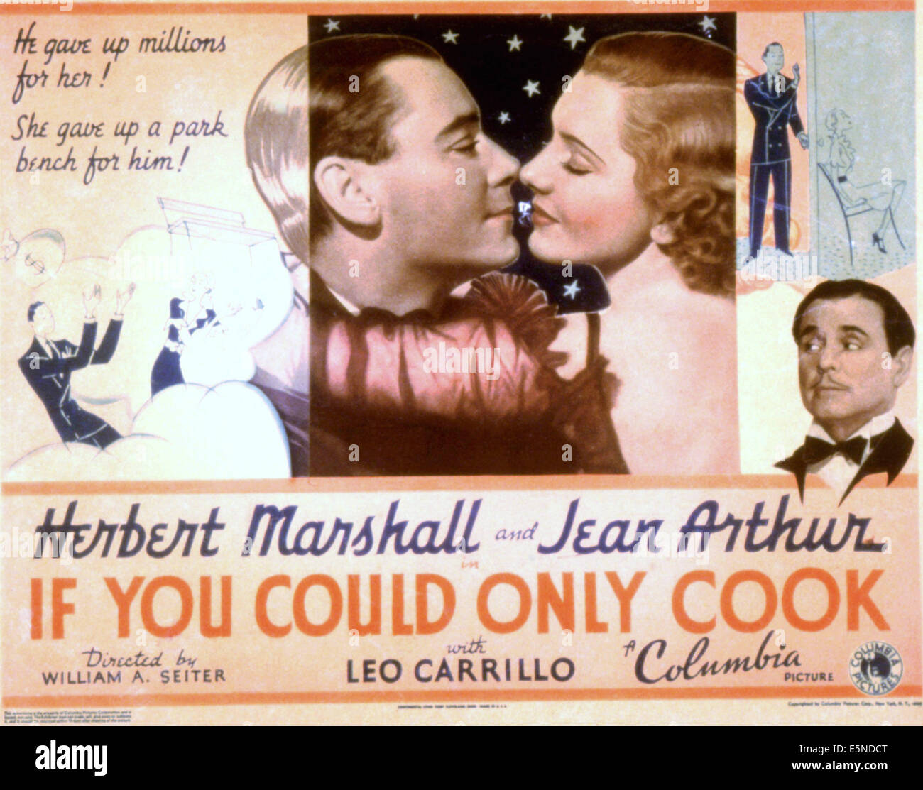 IF YOU COULD ONLY COOK, Herbert Marshall, Jean Arthur, Leo Carrillo, 1935 Stock Photo