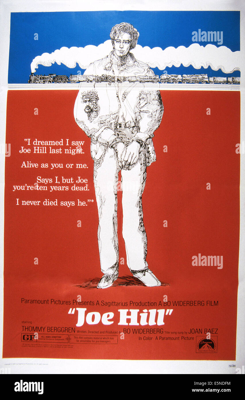 JOE HILL, poster, Thommy Berggren, 1971 Stock Photo