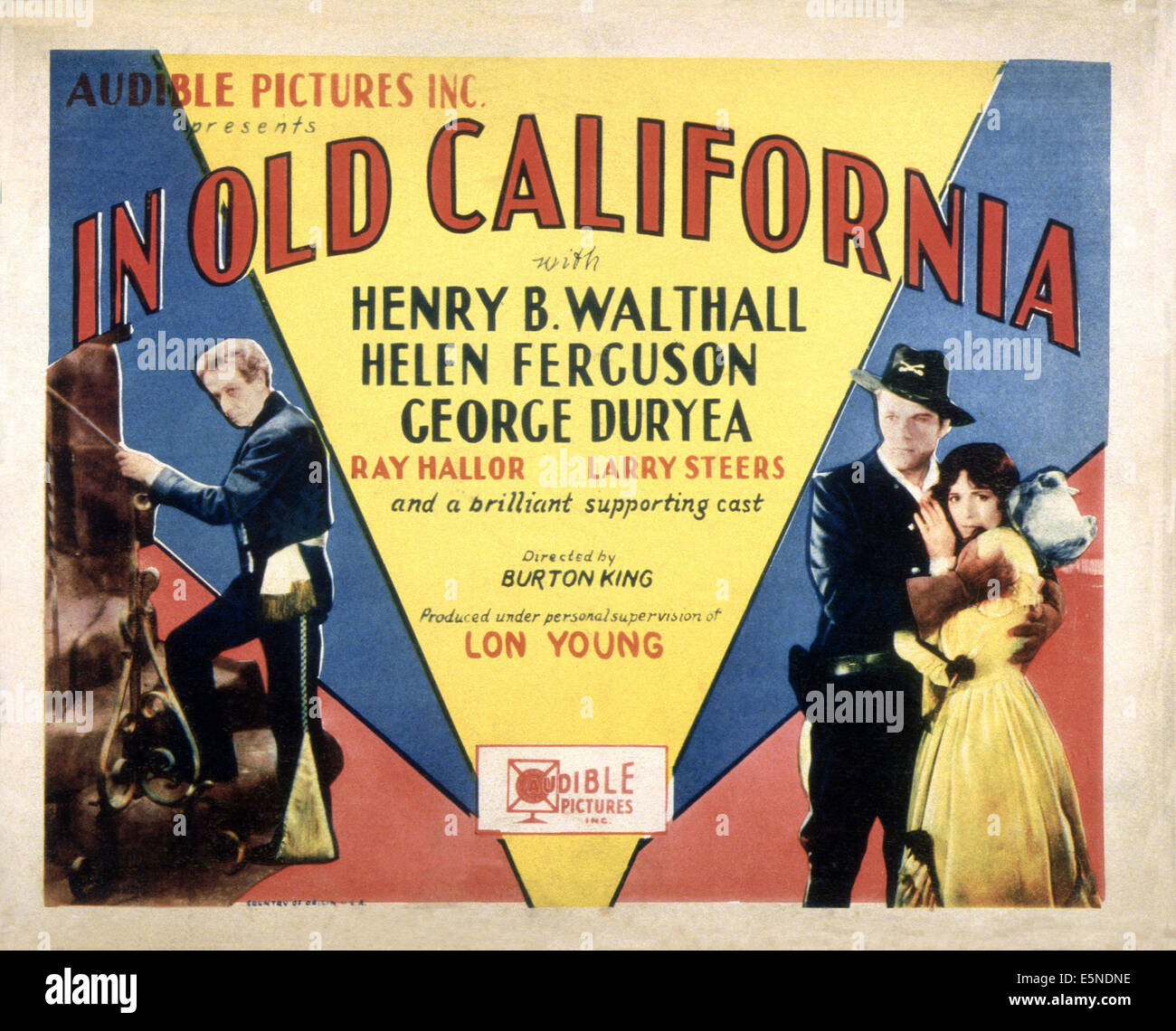 IN OLD CALIFORNIA, from left: Henry B. Walthal, Tom Keene (as George Duryea), Helen Furguson, 1929 Stock Photo