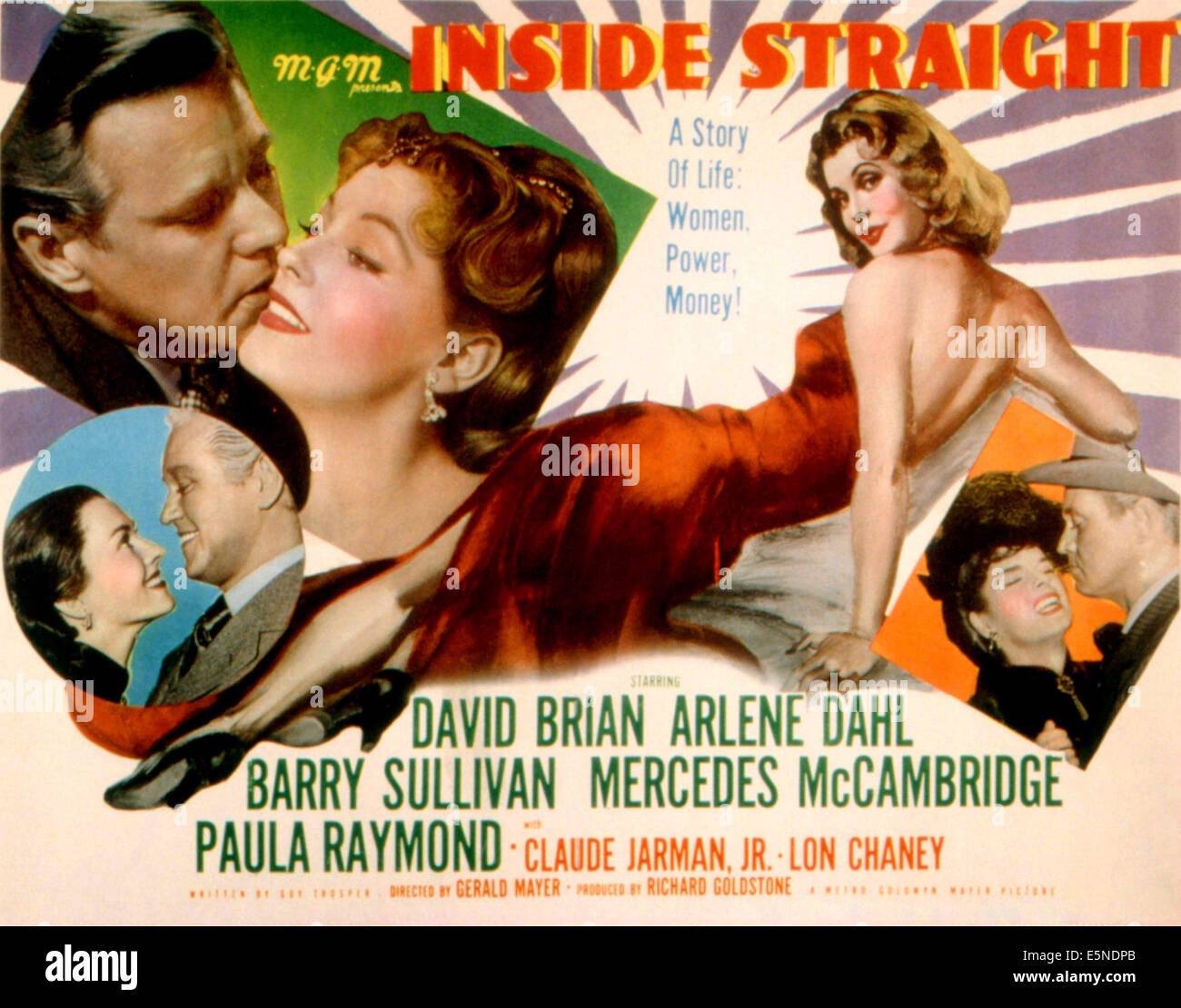 INSIDE STRAIGHT, David Brian, Arlene Dahl, Mercedes McCambridge, 1951 Stock Photo