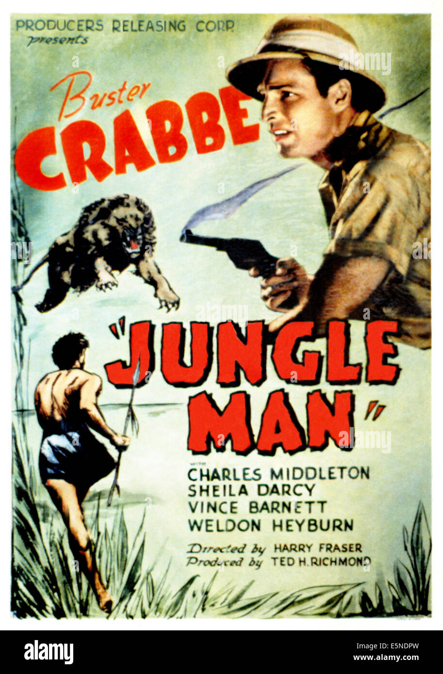 JUNGLE MAN, Buster Crabbe, 1941 Stock Photo