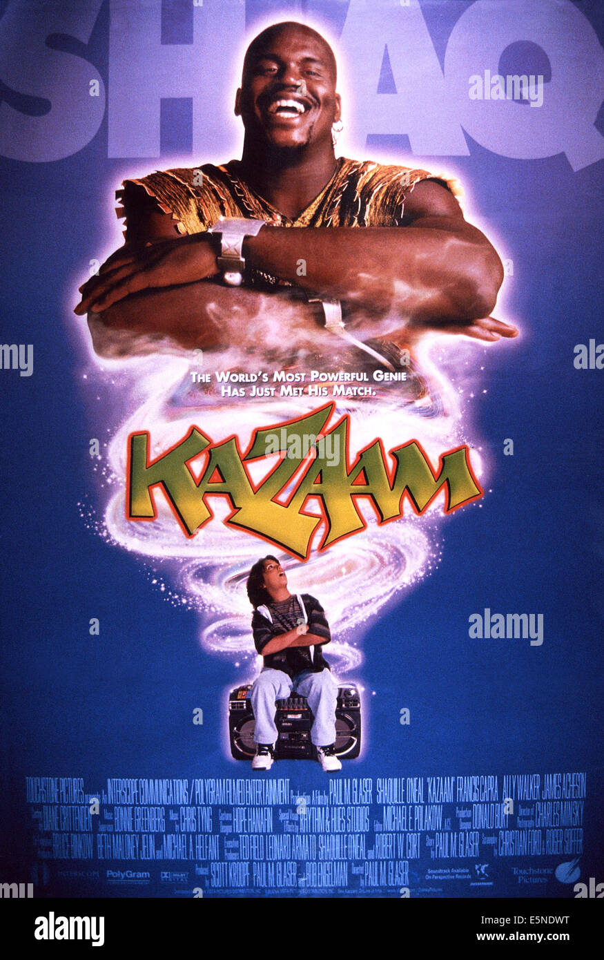 KAZAAM, U.S. poster, top: Shaquille O'Neal; bottom: Francis Capra, 1996. ©Buena Vista/courtesy Everett Collection Stock Photo