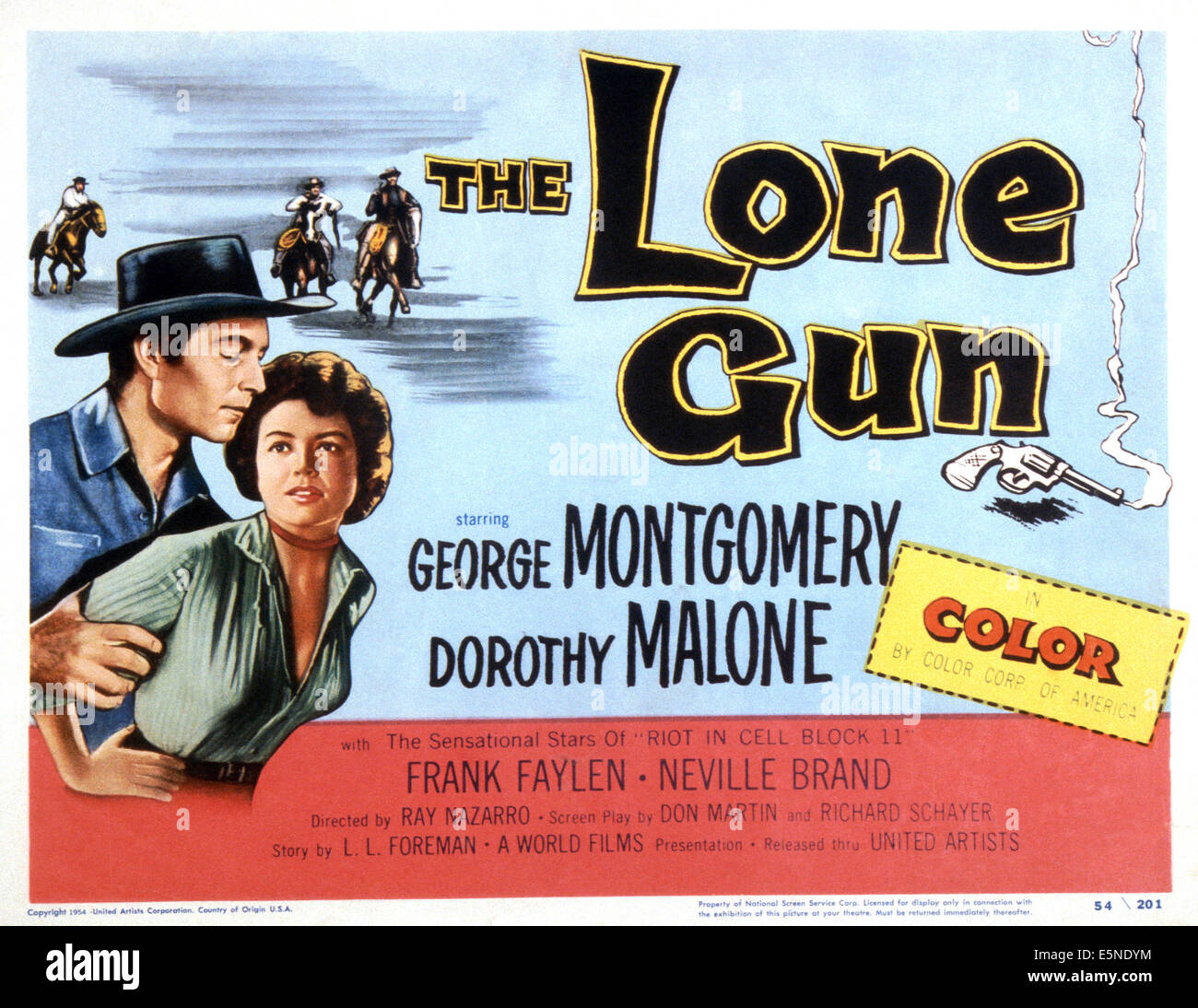 THE LONE GUN, left: Robert Montgomery, Dorothy Malone,  1954 Stock Photo