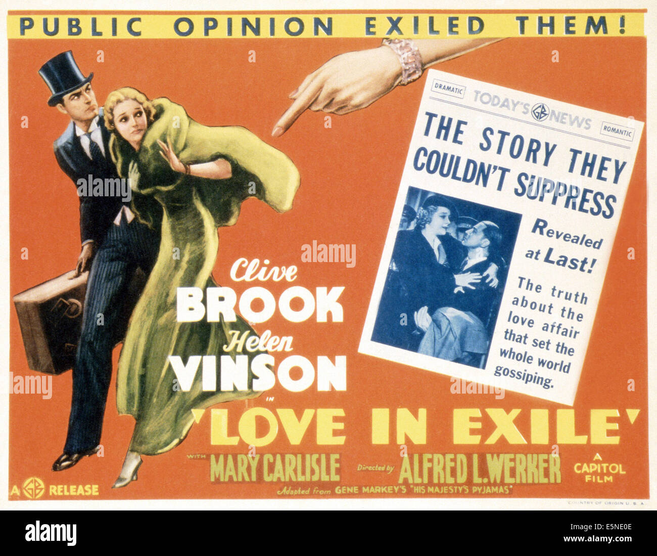 LOVE IN EXILE, from left: Clive Brook, Helen Vinson, 1936 Stock Photo